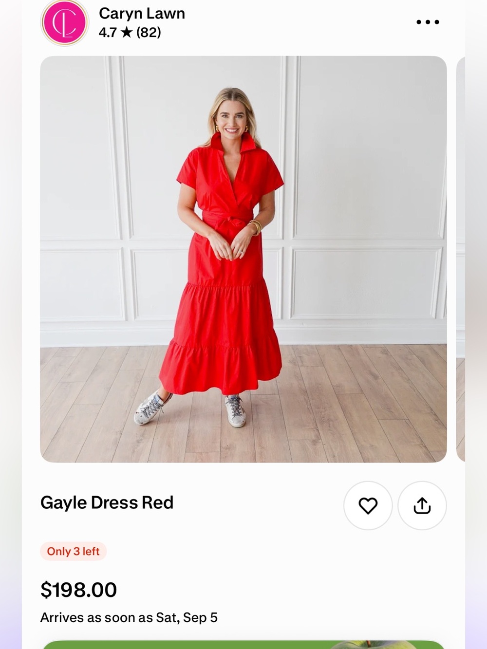 Caryn Lawn Gayle Red Tiered Midi Dress